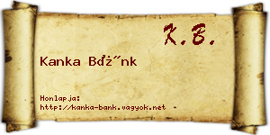 Kanka Bánk névjegykártya